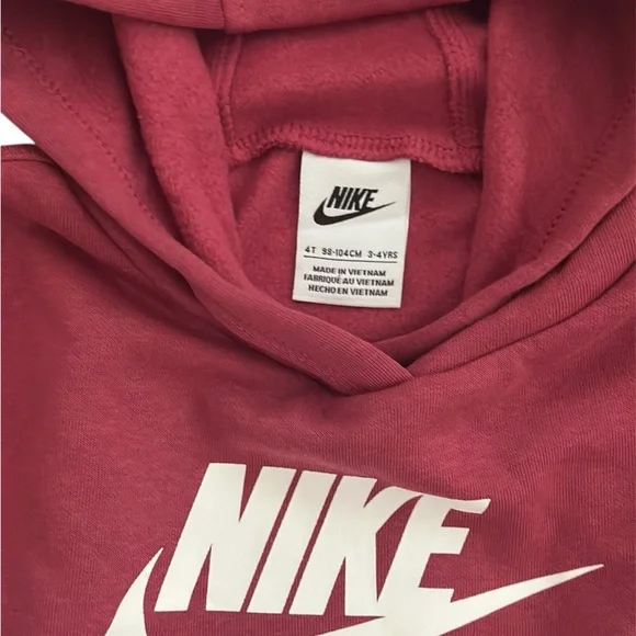 Nike Sweet Beet Logo Hooded Sweatshirt And Jogger Pants 2PC Set Girls 4T NWT - Picture 5 of 5